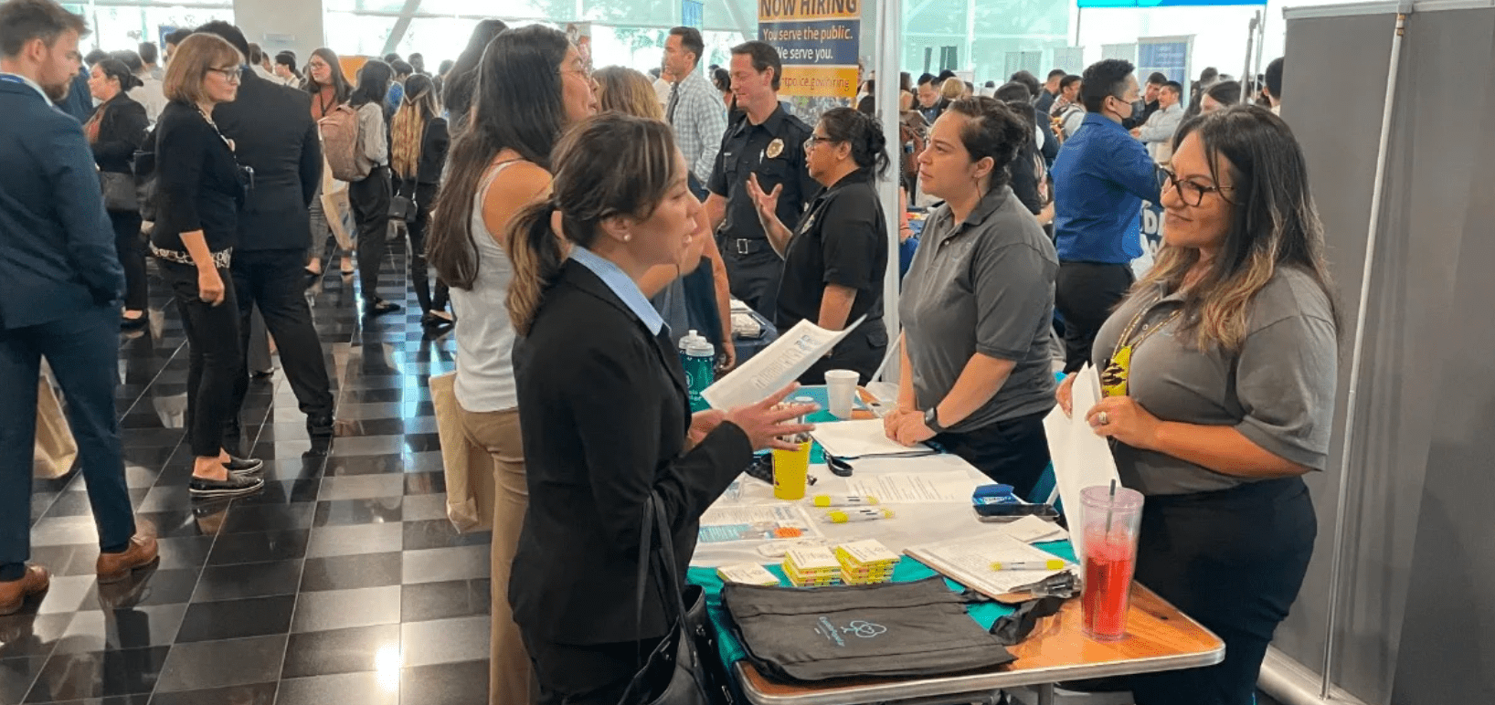 Job fair crowd